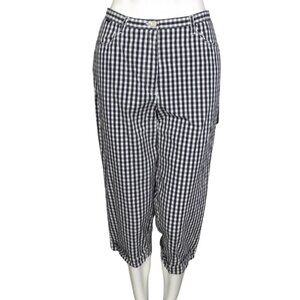 LAUREN RALPH LAUREN Capri Pants, 12, Black/White check/Gingham, Pockets, Zipper
